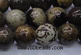 CAR54 15.5 inches 12mm round yellow artistic jasper beads