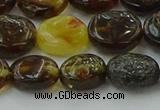 CAR545 15.5 inches 8*10mm - 9*11mm oval natural amber beads