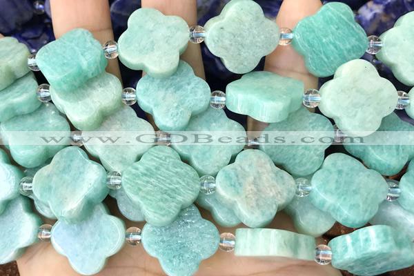 CARV03 15 inches 17mm – 18mm carved flower amazonite beads