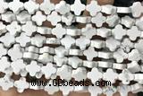 CARV19 15 inches 8mm carved flower white howlite beads