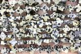 CARV22 15 inches 8mm carved flower dalmatian jasper gemstone beads