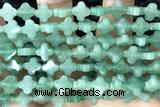 CARV23 15 inches 8mm carved flower dalmatian green aventurine beads