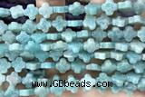 CARV24 15 inches 8mm carved flower amazonite gemstone beads