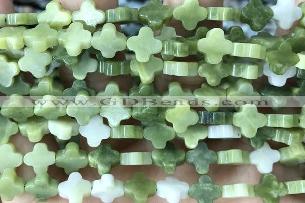 CARV29 15 inches 8mm carved flower jade gemstone beads