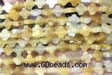 CARV30 15 inches 8mm carved flower yellow jade gemstone beads