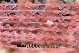 CARV33 15 inches 8mm carved flower cherry quartz beads