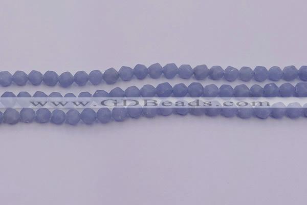 CAS210 15.5 inches 6mm faceted nuggets blue angel skin gemstone beads