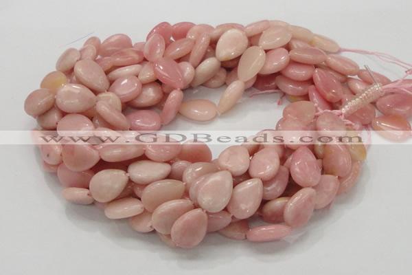 CAS26 15.5 inches 12*18mm flat teardrop pink angel skin gemstone beads