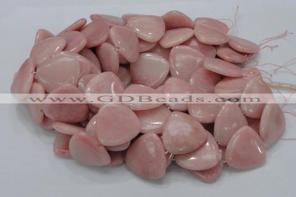 CAS32 15.5 inches 30*30mm triangle pink angel skin gemstone beads