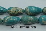 CAT06 15.5 inches 10*20mm teardrop natural aqua terra jasper beads