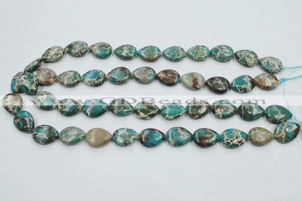 CAT11 15.5 inches 13*18mm flat teardrop natural aqua terra jasper beads