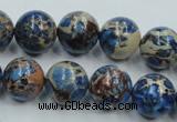 CAT215 15.5 inches 18mm round dyed natural aqua terra jasper beads