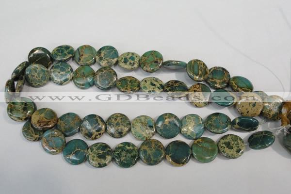 CAT5031 15.5 inches 20mm flat round natural aqua terra jasper beads