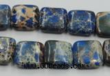 CAT53 15.5 inches 16*16mm square dyed natural aqua terra jasper beads