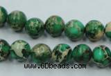 CAT58 15.5 inches 10mm round dyed natural aqua terra jasper beads