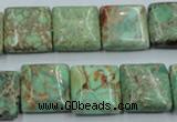 CAT68 15.5 inches 16*16mm square dyed natural aqua terra jasper beads