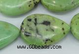 CAU229 15.5 inches 22*30mm flat teardrop Australia chrysoprase beads