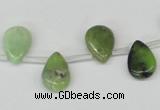 CAU42 10*14mm top-drilled flat teardrop australia chrysoprase beads