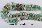 CAU430 10*15mm - 12*25mm faceted tyre Australia chrysoprase beads