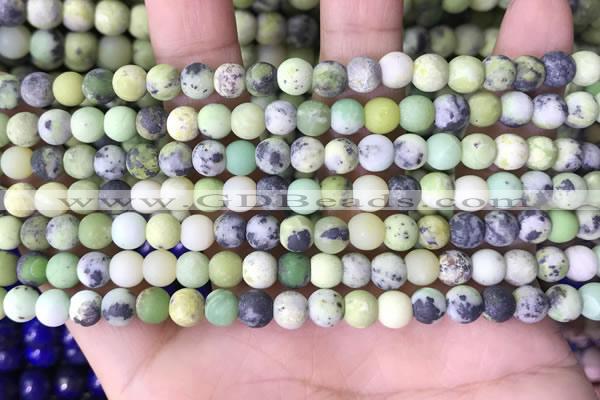 CAU477 15.5 inches 4mm round matte Australia chrysoprase beads