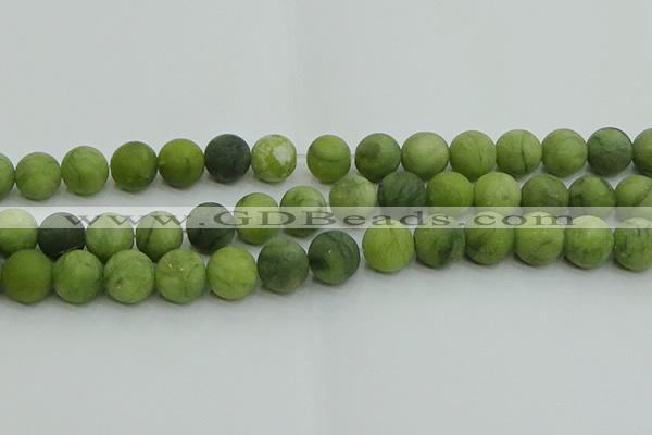 CAU514 15.5 inches 12mm round matte Chinese chrysoprase beads