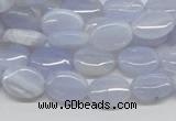 CBC09 15.5 inches 10*14mm oval blue chalcedony beads wholesale