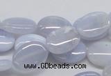 CBC10 15.5 inches 13*18mm oval blue chalcedony beads wholesale