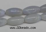 CBC25 15.5 inches 10*20mm rice blue chalcedony beads wholesale