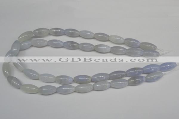 CBC25 15.5 inches 10*20mm rice blue chalcedony beads wholesale