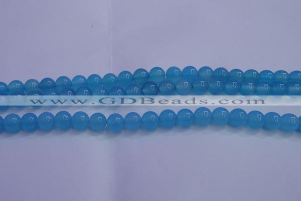 CBC262 15.5 inches 8mm AA grade round ocean blue chalcedony beads