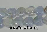 CBC34 15.5 inches 12*12mm heart blue chalcedony beads wholesale