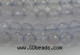 CBC435 15.5 inches 6mm faceted round purple chalcedony beads