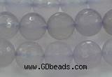 CBC438 15.5 inches 12mm faceted round purple chalcedony beads