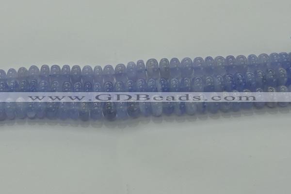 CBC443 15.5 inches 7*12mm rondelle blue chalcedony beads