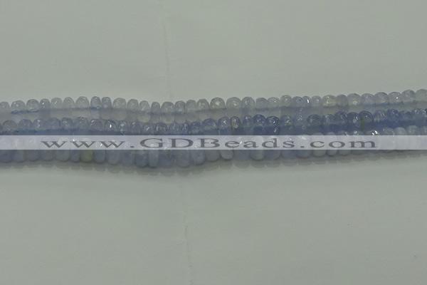 CBC446 15.5 inches 5*8mm faceted rondelle blue chalcedony beads