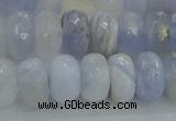 CBC466 15.5 inches 6*10mm faceted rondelle blue chalcedony beads