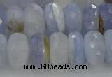 CBC467 15.5 inches 7*12mm faceted rondelle blue chalcedony beads