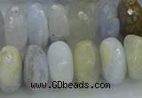 CBC468 15.5 inches 8*14mm faceted rondelle blue chalcedony beads