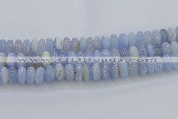 CBC474 15.5 inches 8*14mm rondelle blue chalcedony beads