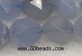 CBC743 15.5 inches 12mm faceted nuggets blue chalcedony beads