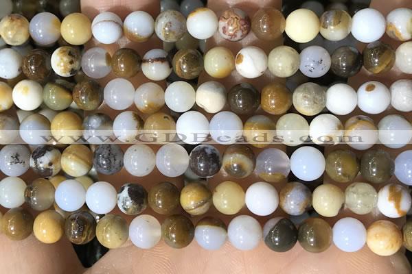 CBC801 15.5 inches 6mm round natural polka dot chalcedony beads