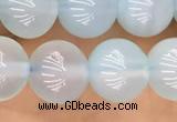 CBC810 15.5 inches 8mm round blue chalcedony gemstone beads