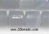 CBC825 15.5 inches 10*11mm tube blue chalcedony gemstone beads