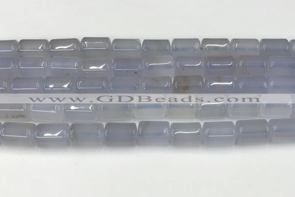 CBC828 15.5 inches 10*14mm tube blue chalcedony gemstone beads