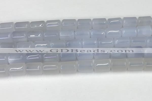 CBC830 15.5 inches 10*14mm tube blue chalcedony gemstone beads