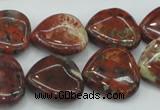 CBD01 15.5 inches 20*20mm heart brecciated jasper gemstone beads