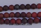 CBD360 15.5 inches 4mm round matte poppy jasper beads wholesale