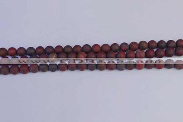 CBD362 15.5 inches 8mm round matte poppy jasper beads wholesale