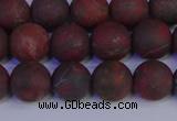 CBD363 15.5 inches 10mm round matte poppy jasper beads wholesale