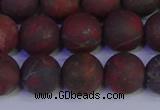 CBD364 15.5 inches 12mm round matte poppy jasper beads wholesale